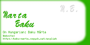 marta baku business card